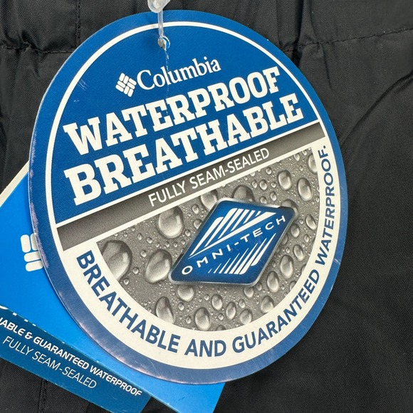 Columbia Omni-Tech Men Rain Pants Large Black Waterproof Breathable Pull On NEW - Picture 6 of 11